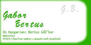 gabor bertus business card